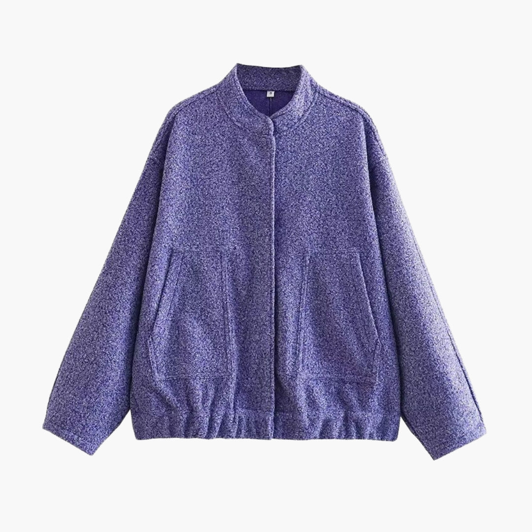 Veste bomber femme avec col montant et poches avant
