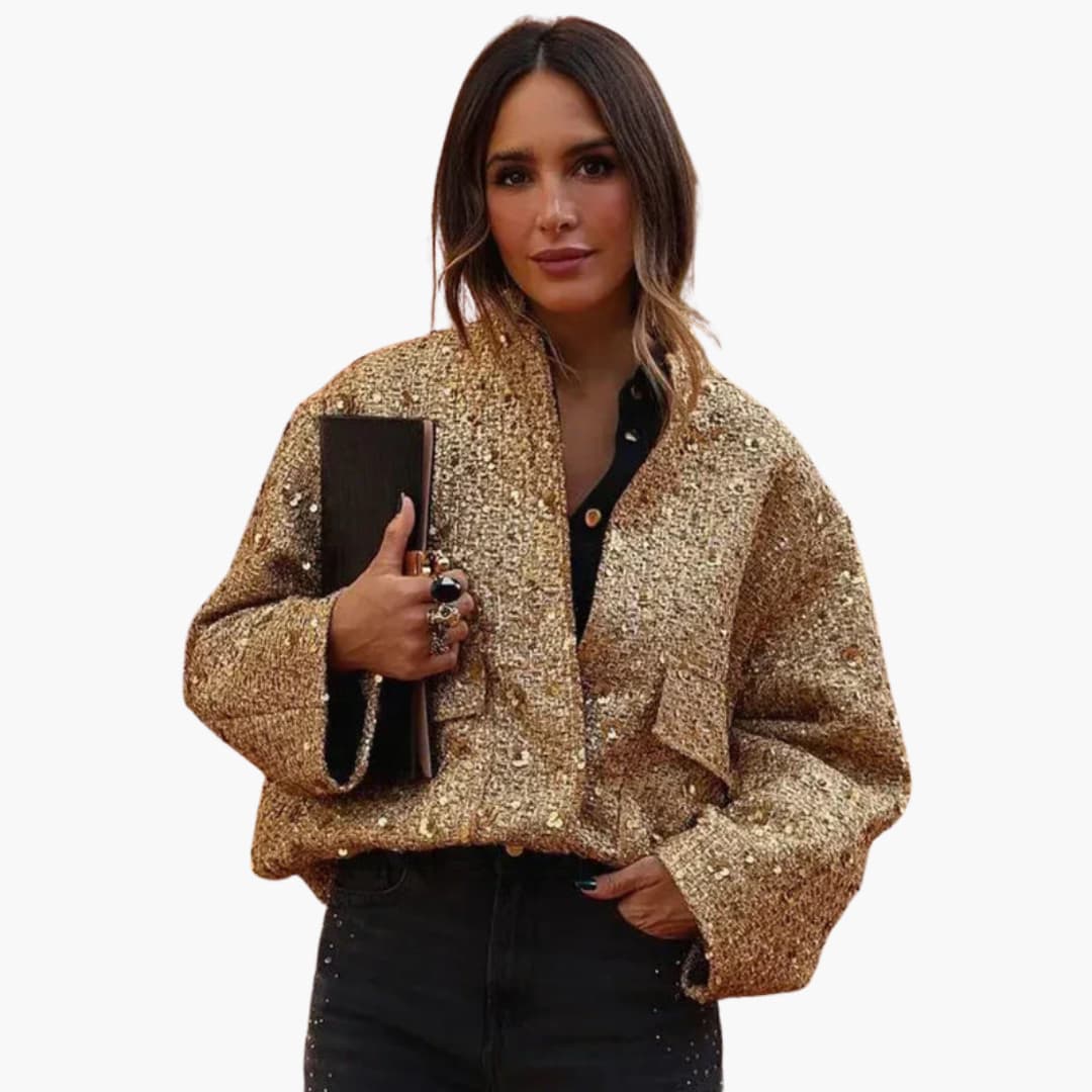Veste bomber femme avec fermeture zippée et détails côtelés