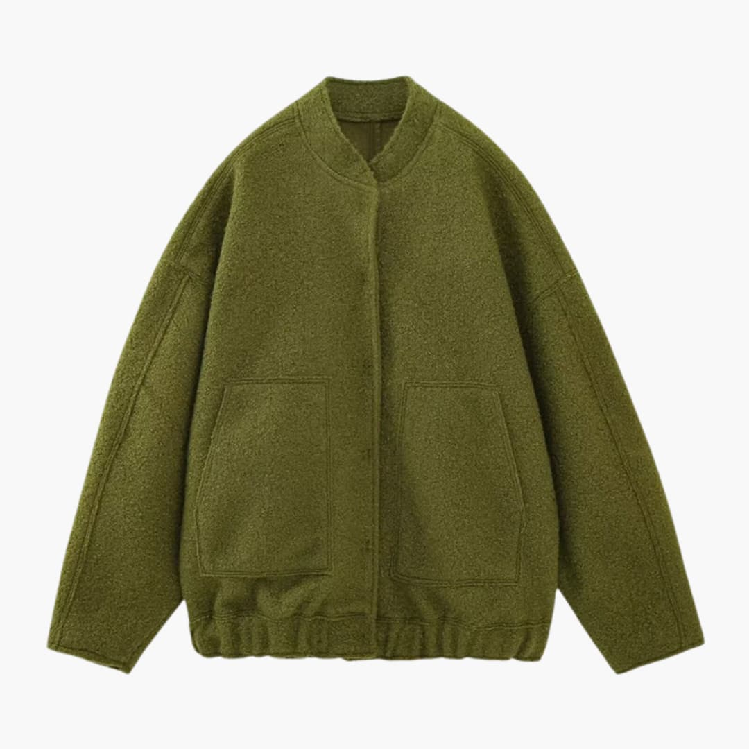 Women's bomber jacket with zip closure and ribbed finishes