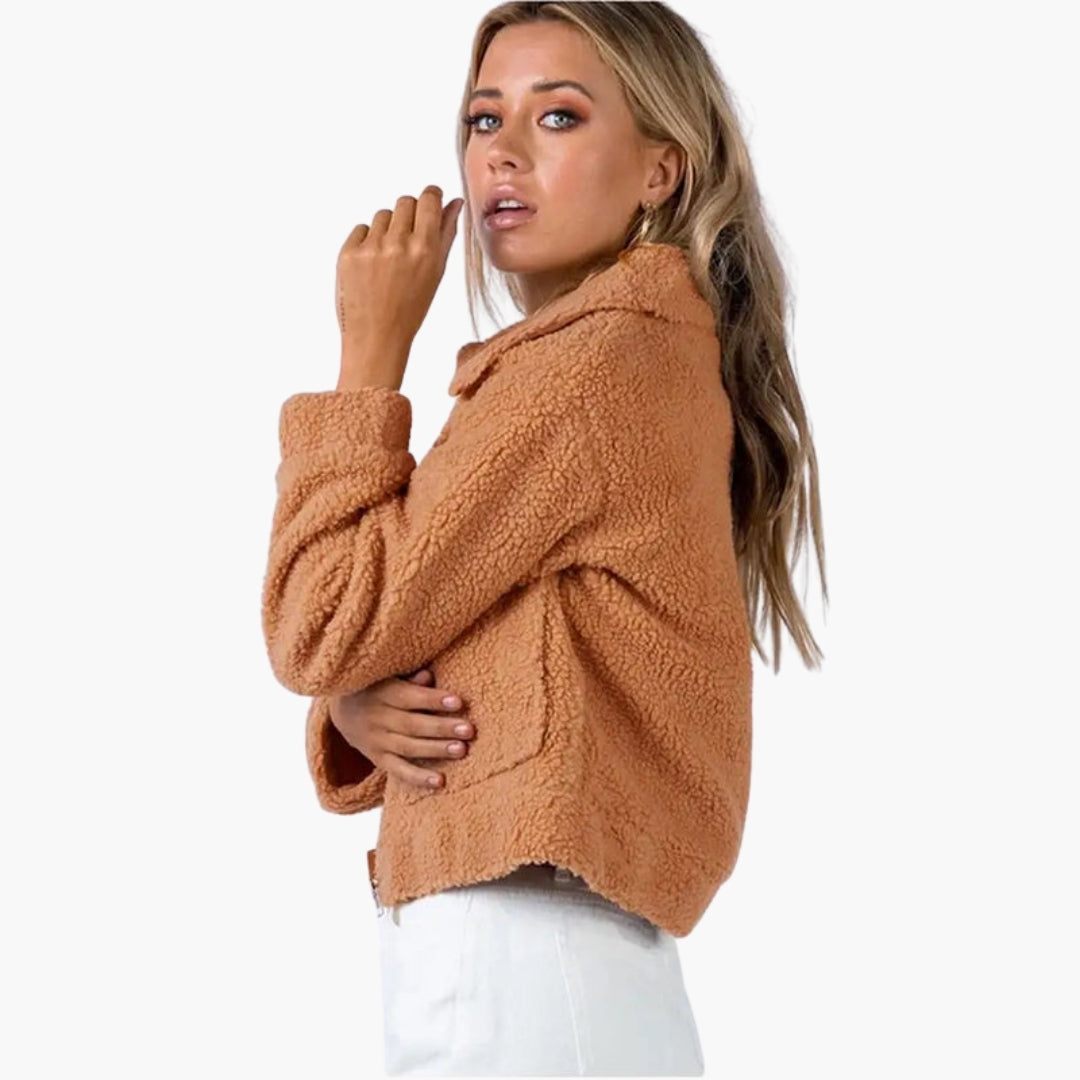 Chaqueta bomber para mujer con superficie texturizada