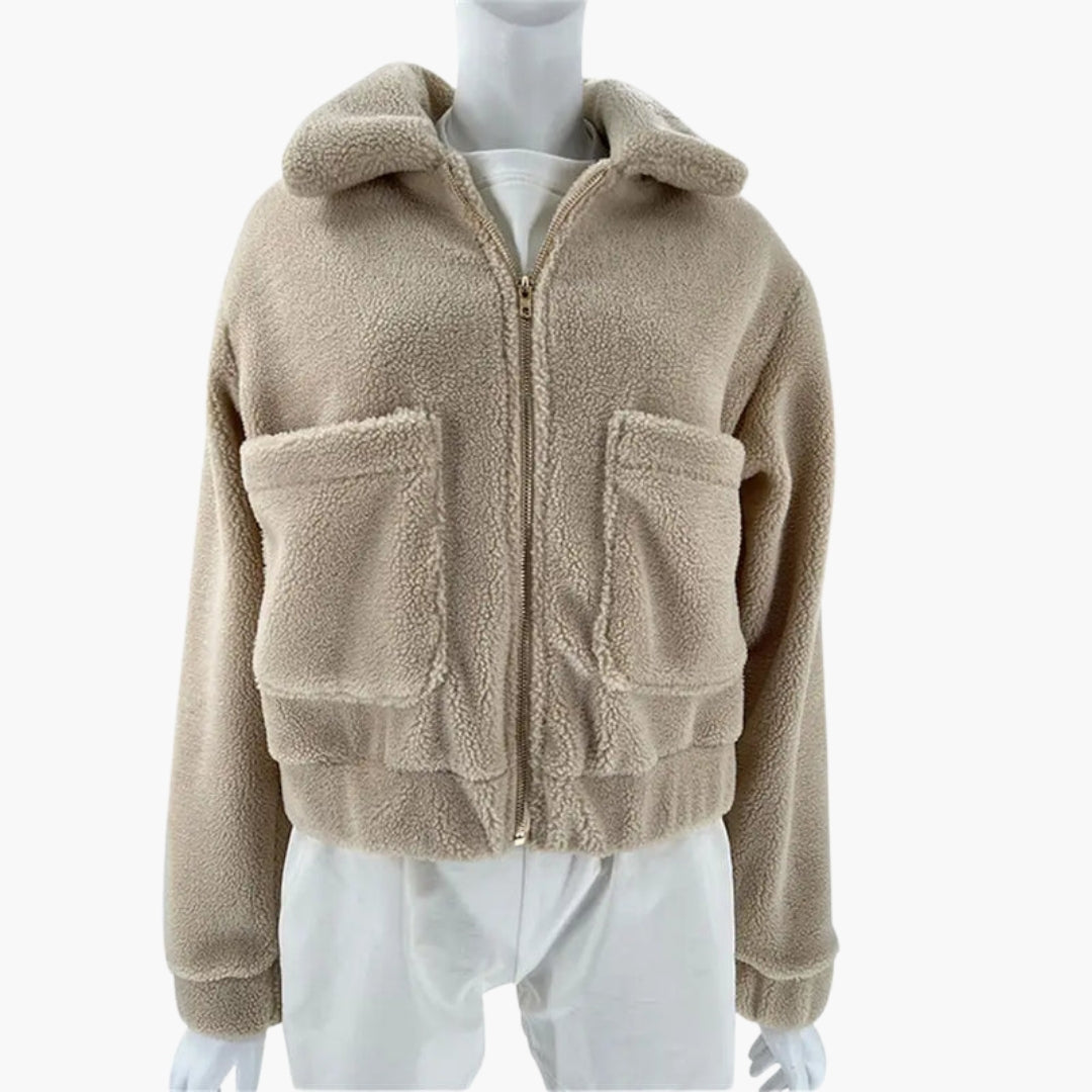 Chaqueta bomber para mujer con superficie texturizada