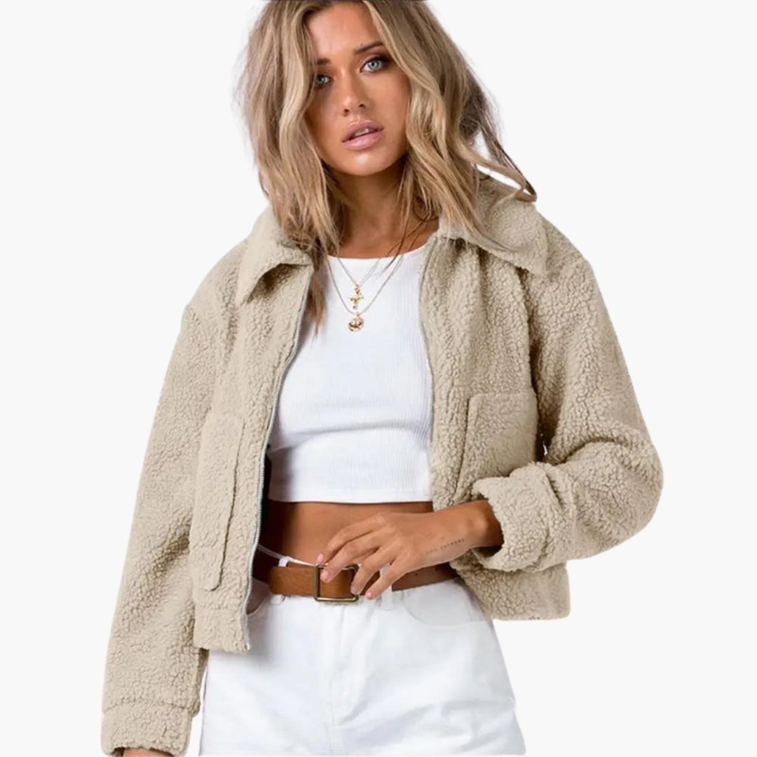 Chaqueta bomber para mujer con superficie texturizada