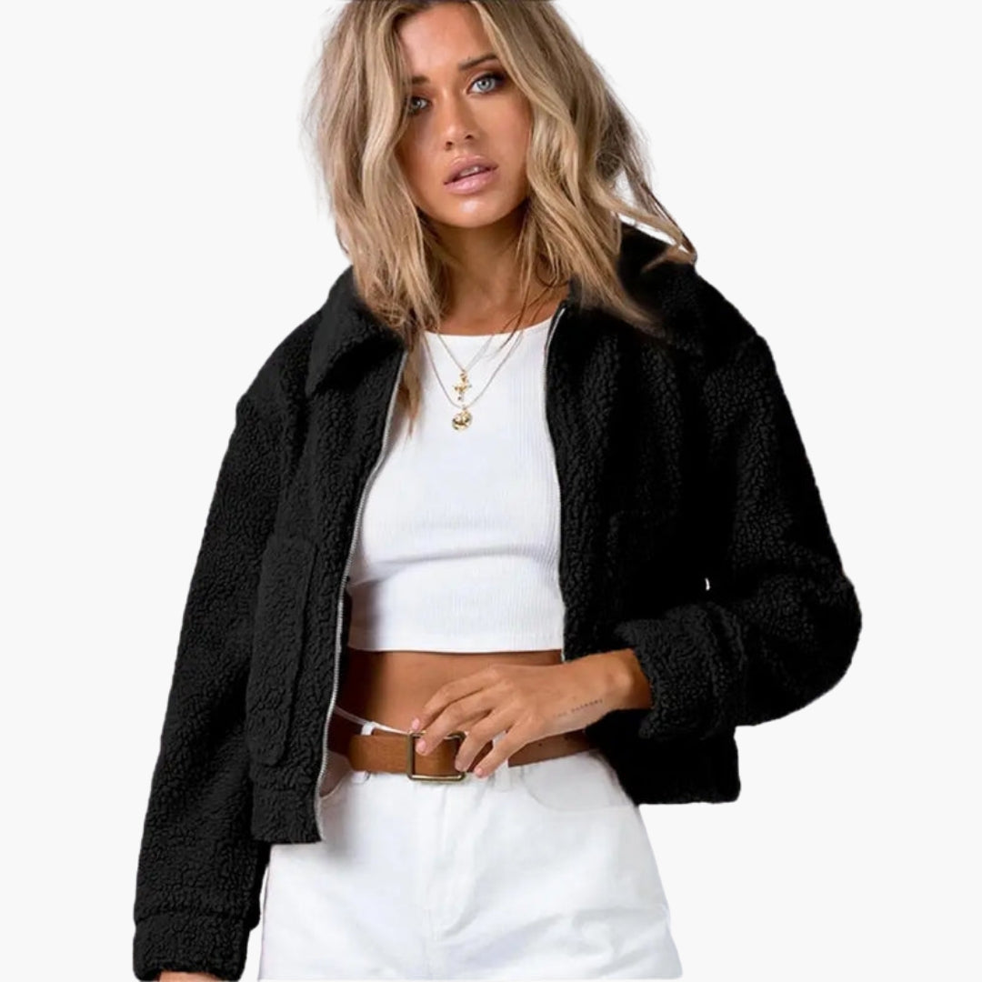 Chaqueta bomber para mujer con superficie texturizada