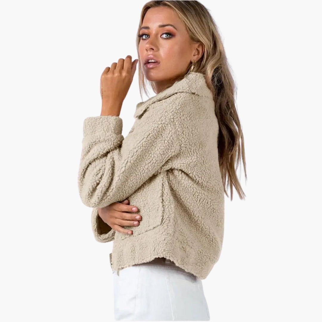 Chaqueta bomber para mujer con superficie texturizada