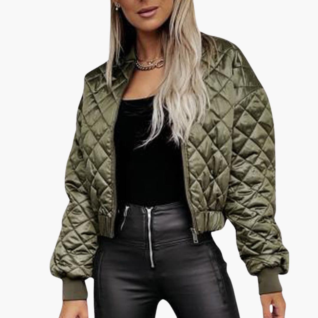 Stepp-Bomberjacke für Damen mit Reißverschlussverschluss