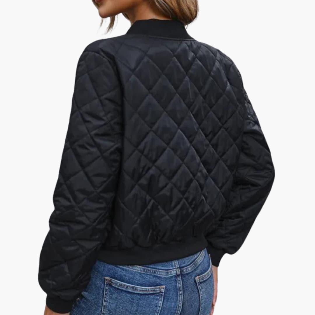 Veste bomber femme zippée à surface matelassée