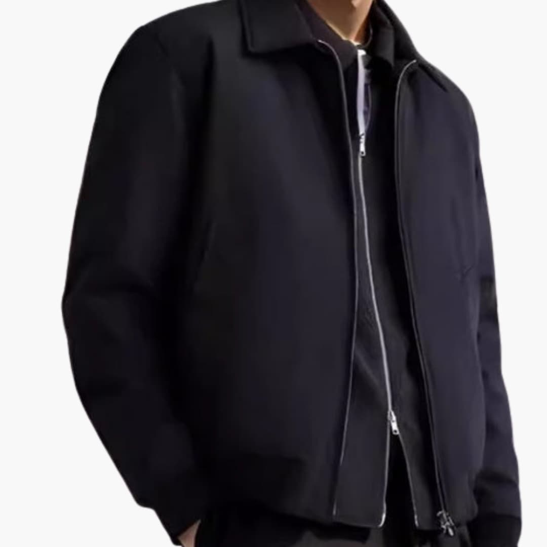 Veste bomber homme à zip frontal et finitions côtelées
