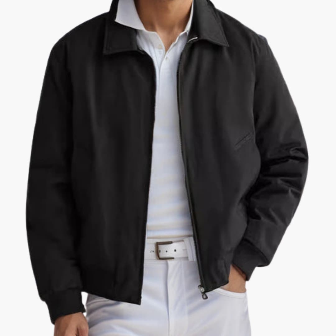 Veste bomber homme à zip frontal et finitions côtelées