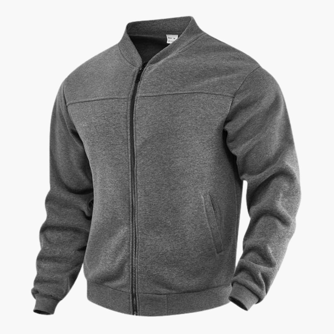 Herren Bomberjacke mit Reißverschluss und gerippten Bündchen