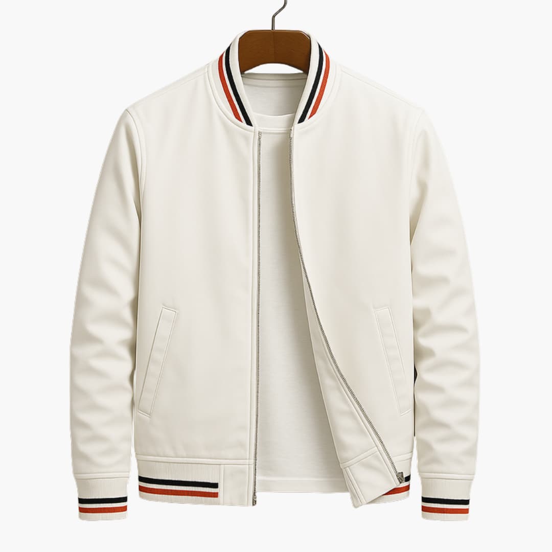 Veste bomber homme zippée avec poignets rayés