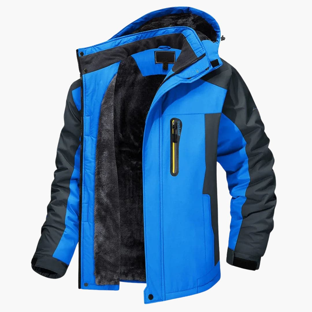 Veste d’extérieur pour homme avec capuche et fermeture éclair sur le devant
