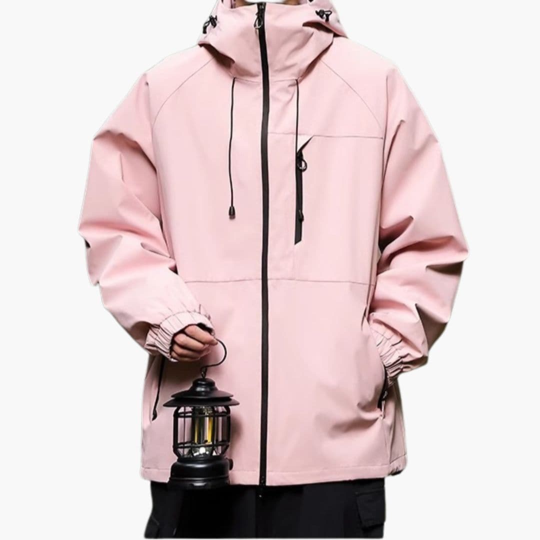 Women's rain jacket with zipper closure