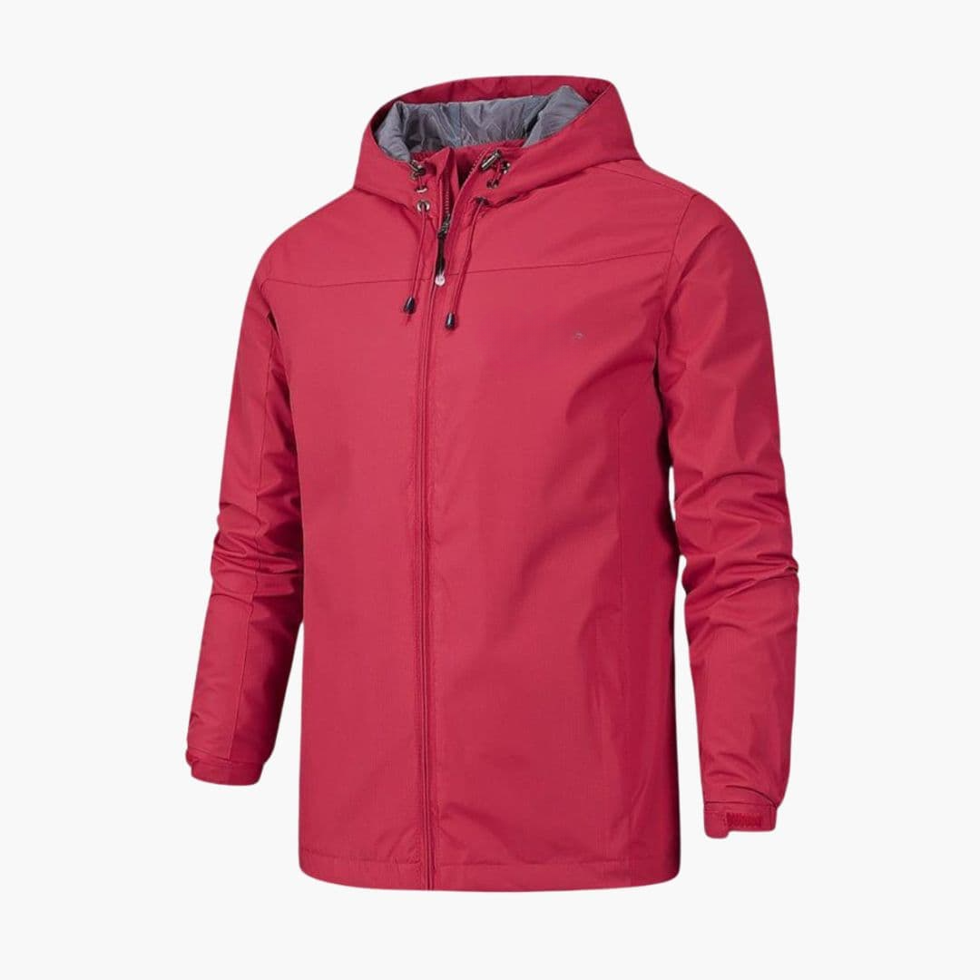 Herren Regenjacke mit Kapuze und Reißverschluss