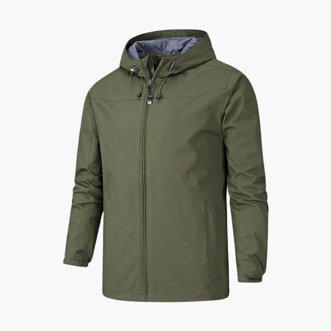 Herren Regenjacke mit Kapuze und Reißverschluss