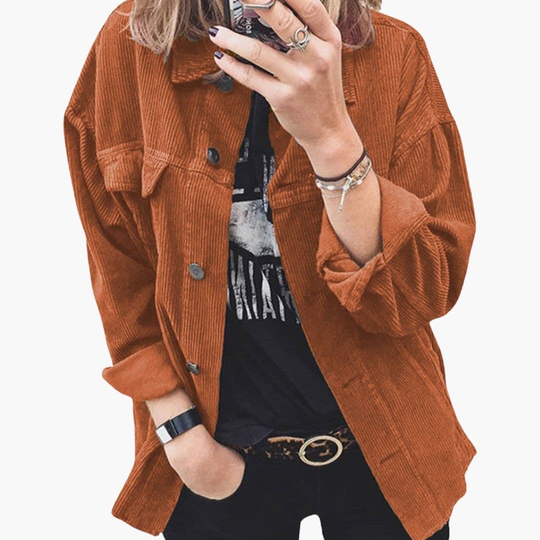 Women's jacket with buttons and patch pockets
