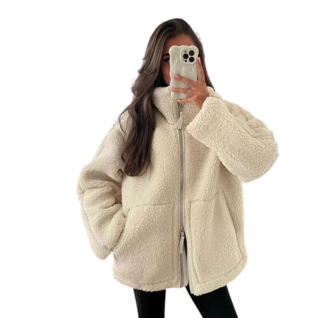 Veste femme avec col montant et fermeture éclair