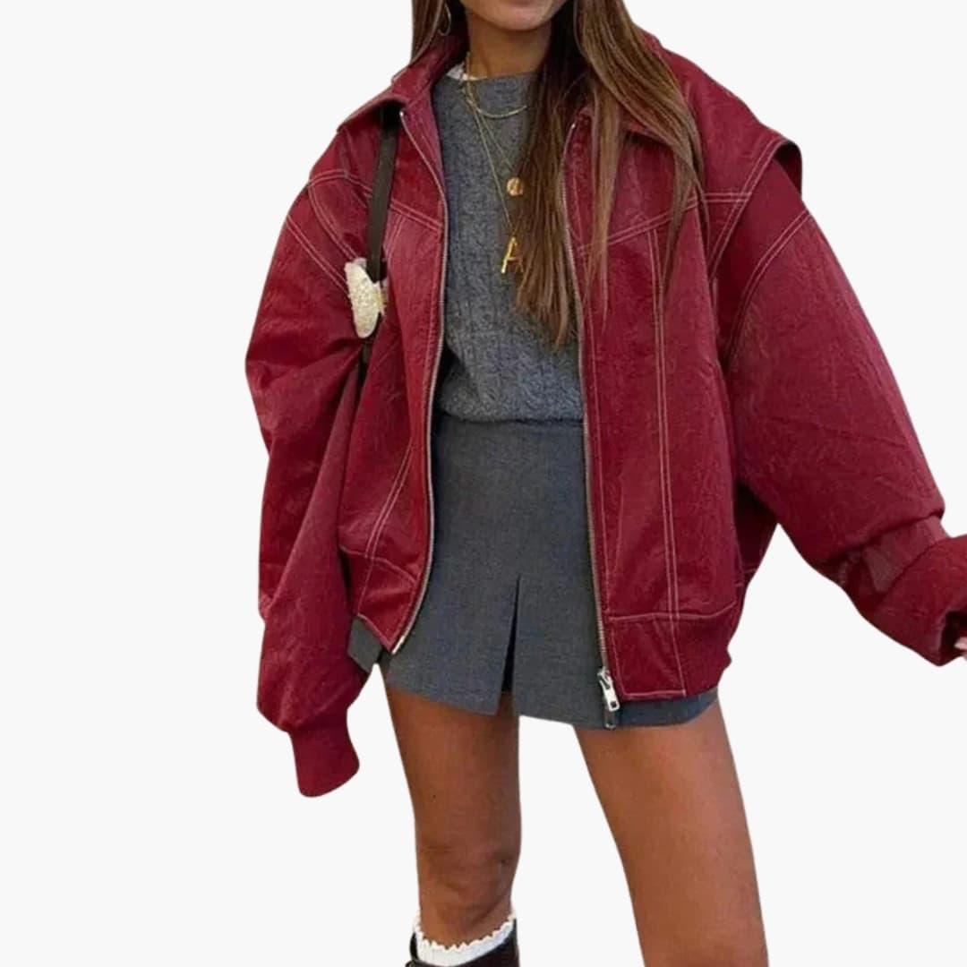 Veste femme avec coupe ample et surface tissée