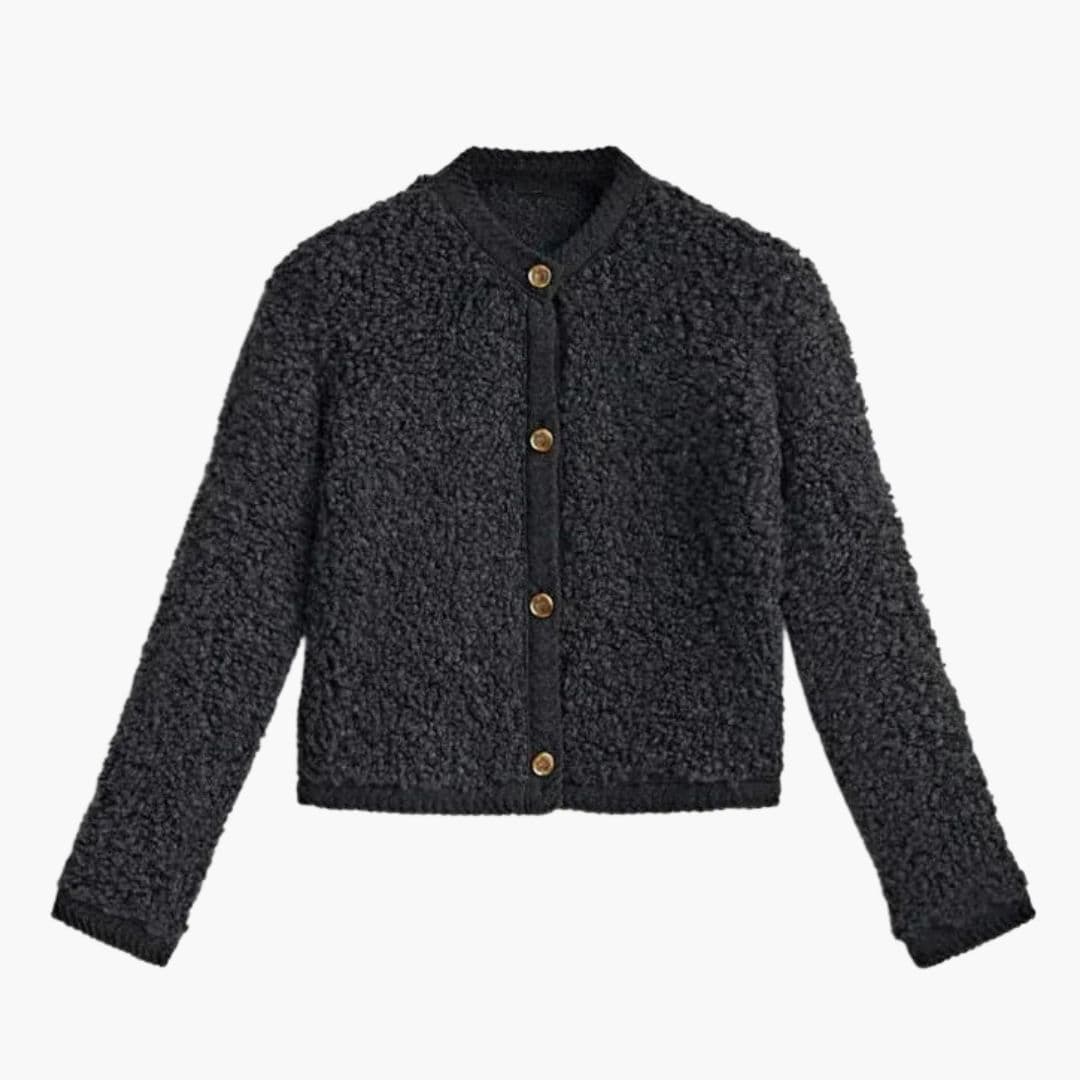 Naisten teddy-tyylinen takki edessä napit