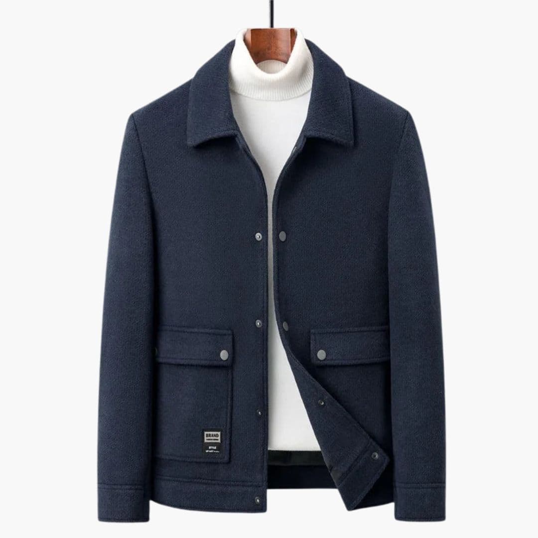 Veste homme à col pointu et poches à rabat