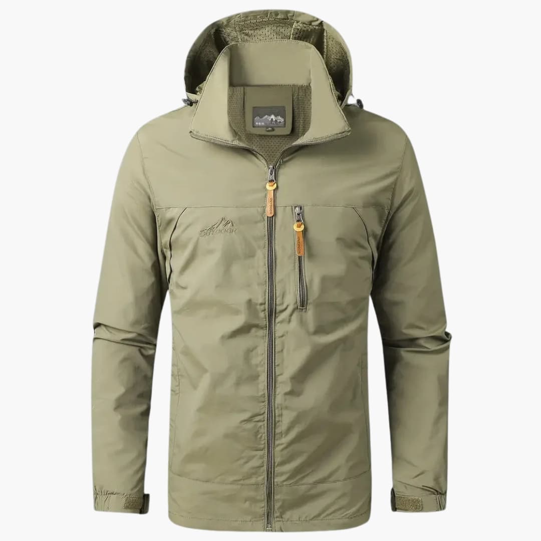 Veste homme avec capuche ajustable et fermeture zippée