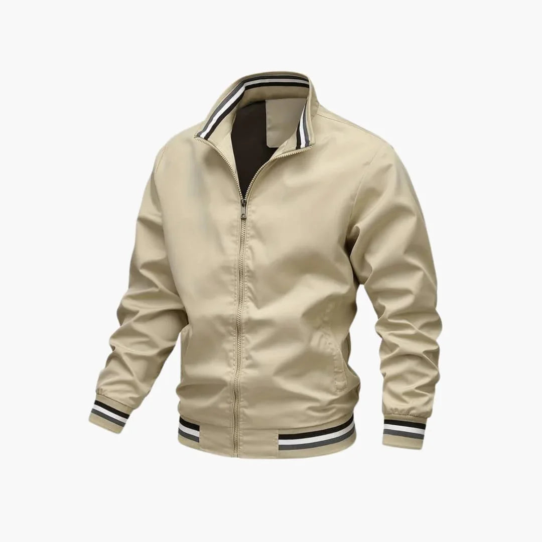 Veste homme avec fermeture éclair et ourlet côtelé