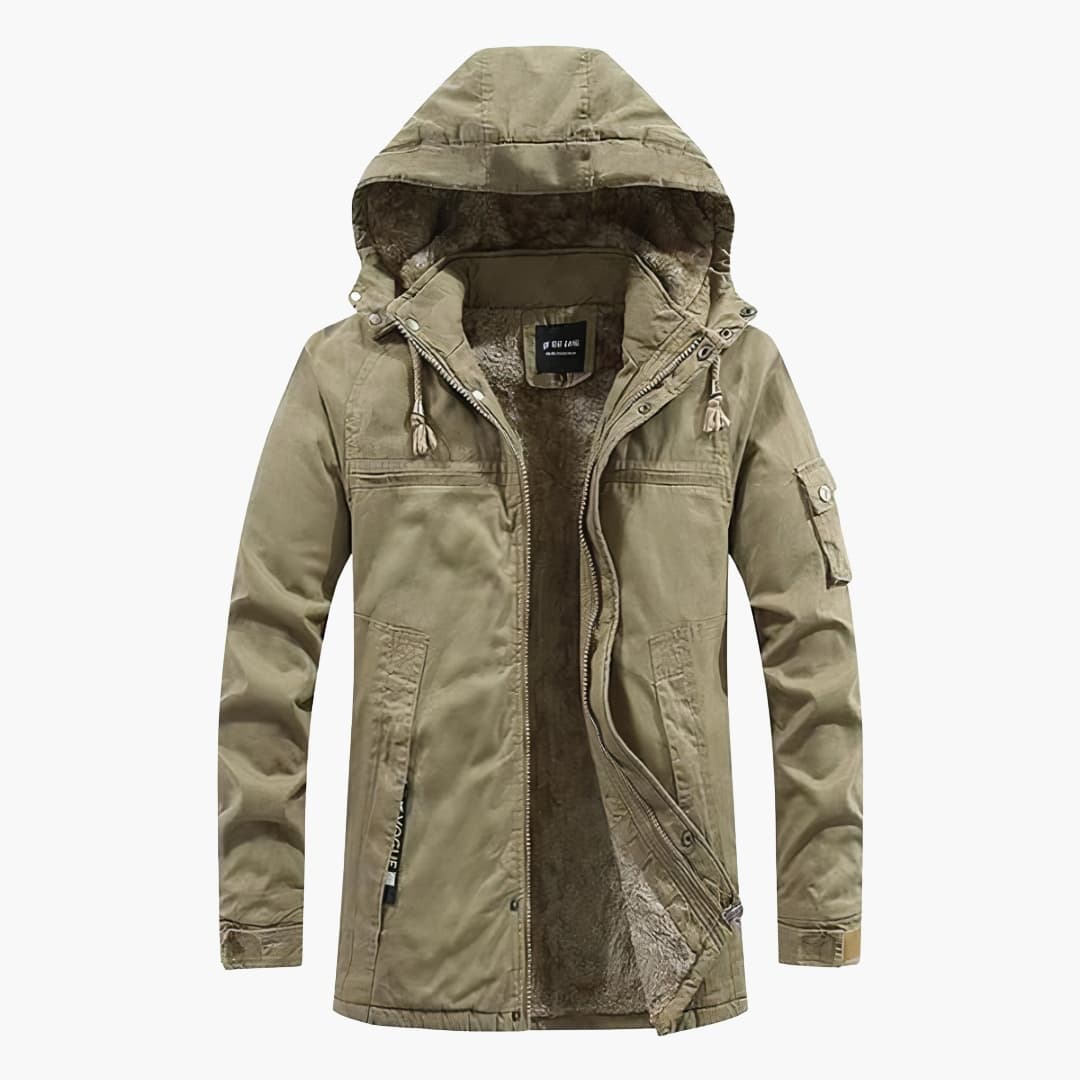Veste homme avec capuche et fermeture zippée