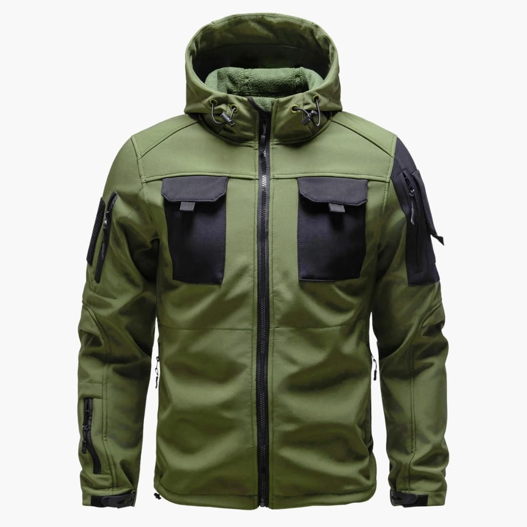 Softshell vest til mænd med hætte og flere lommer