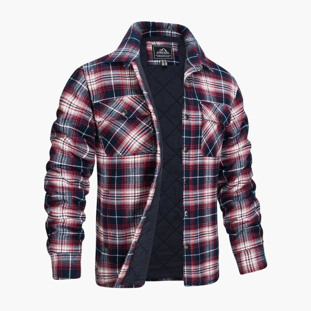 Herren Flanell-Überhemd mit Knöpfen