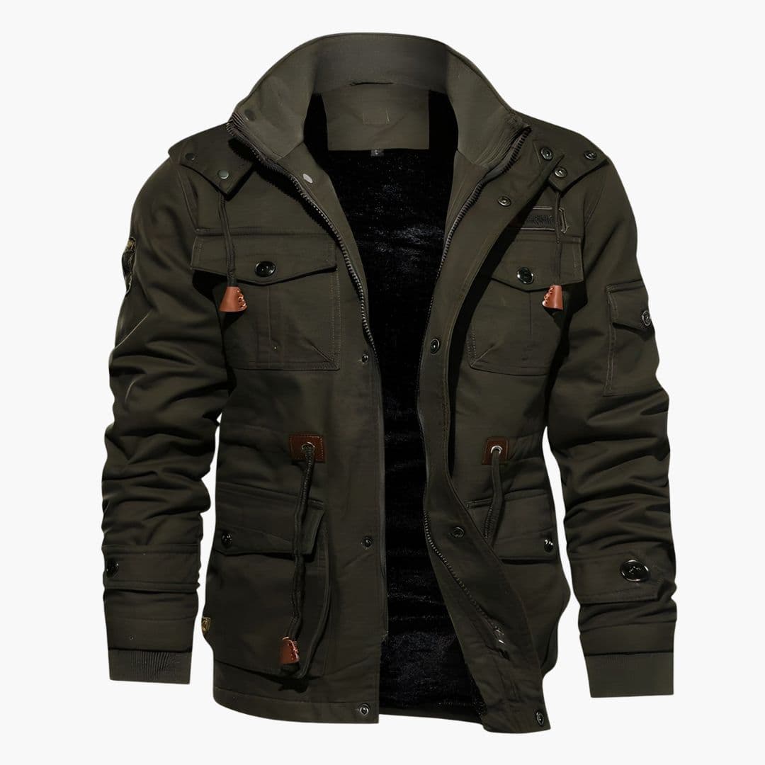 Giacca tattica uomo con cappuccio e multiple tasche