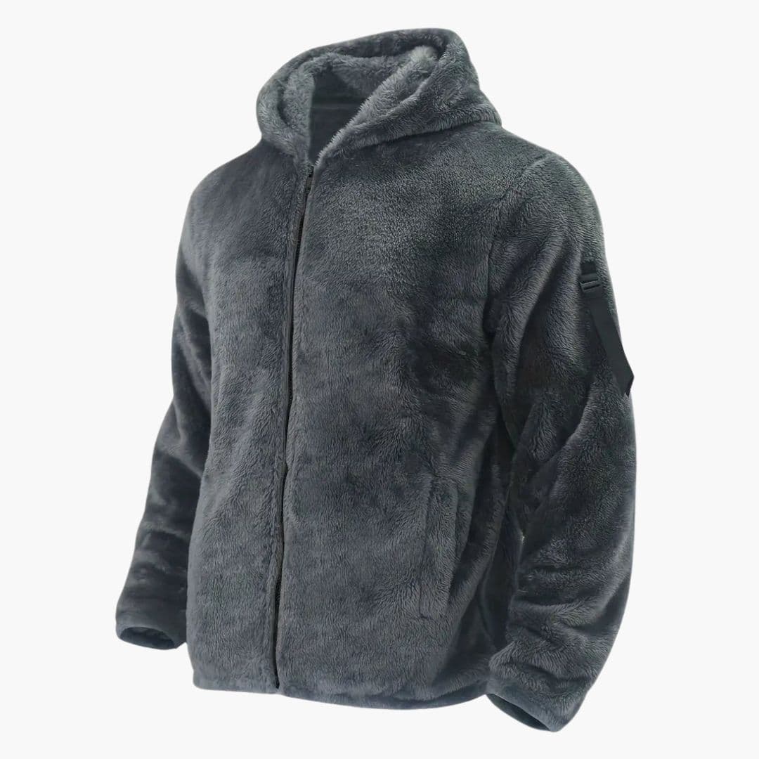 Veste teddy homme avec capuche et fermeture zippée
