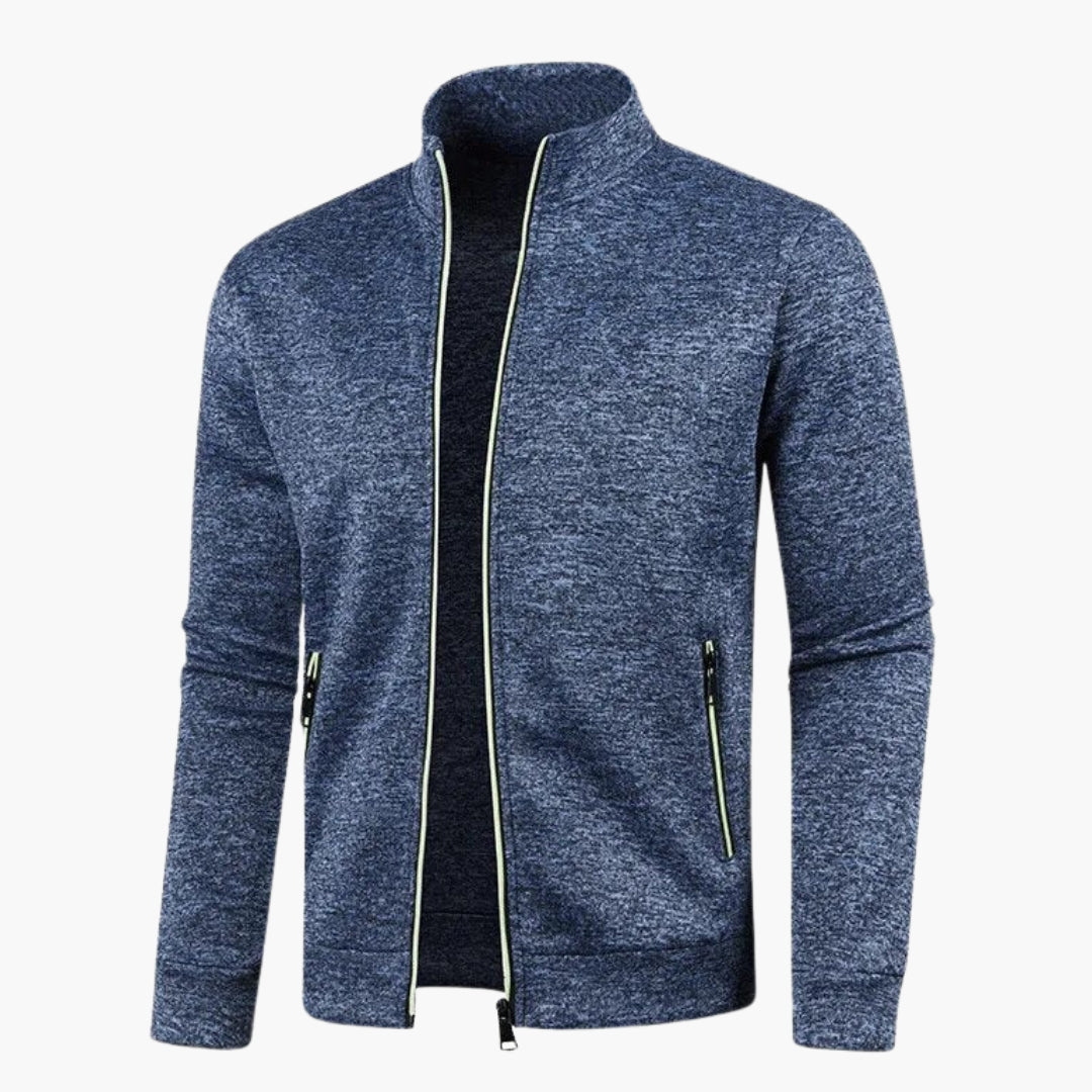Veste zippée homme à col montant et manches longues