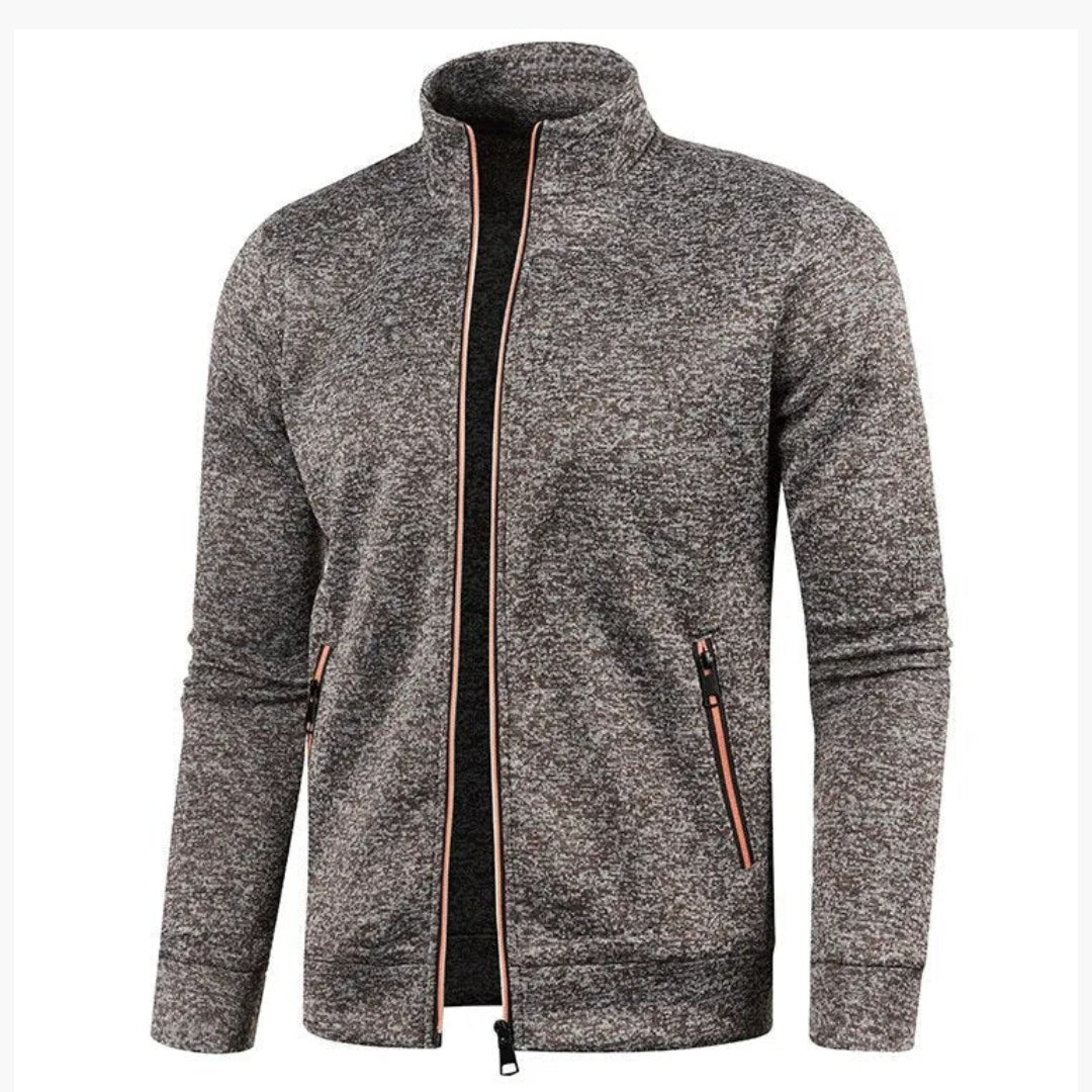 Veste zippée homme à col montant et manches longues