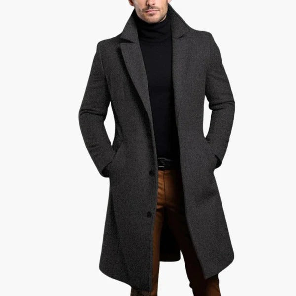 Long trench homme à col à revers